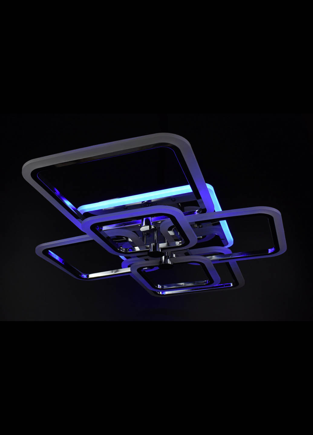 Люстра стельова LED з пультом A2503 / 2 + 2 + 2-RGB-ch Хром 12х59х80 см. Handmade (234540000)
