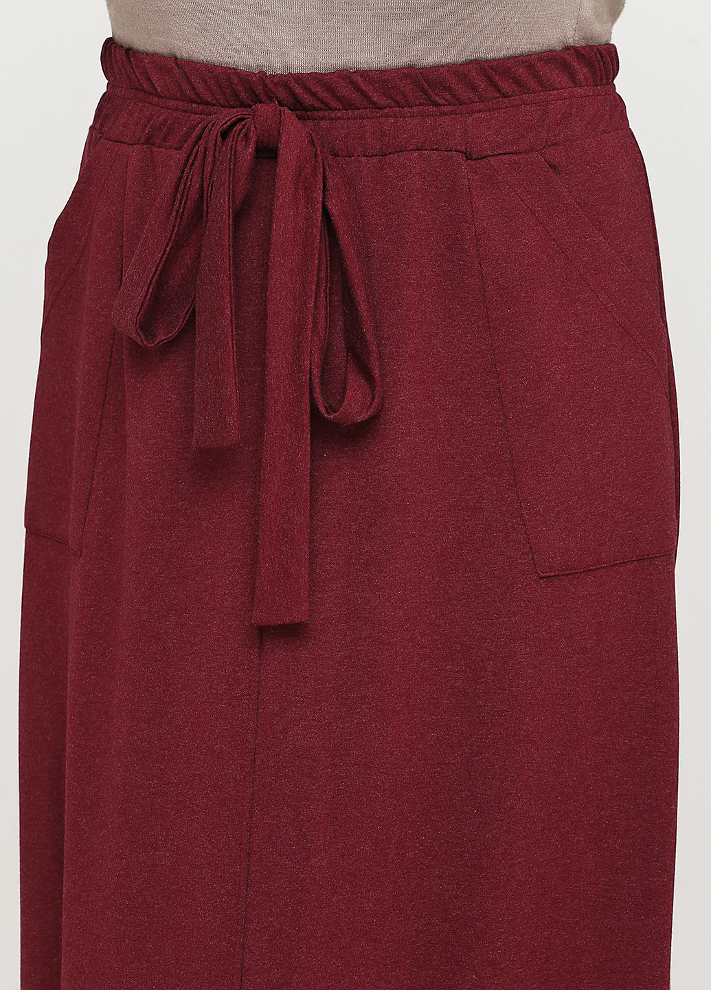Темно-красная кэжуал меланж юбка Sasha Ferrano клешированная