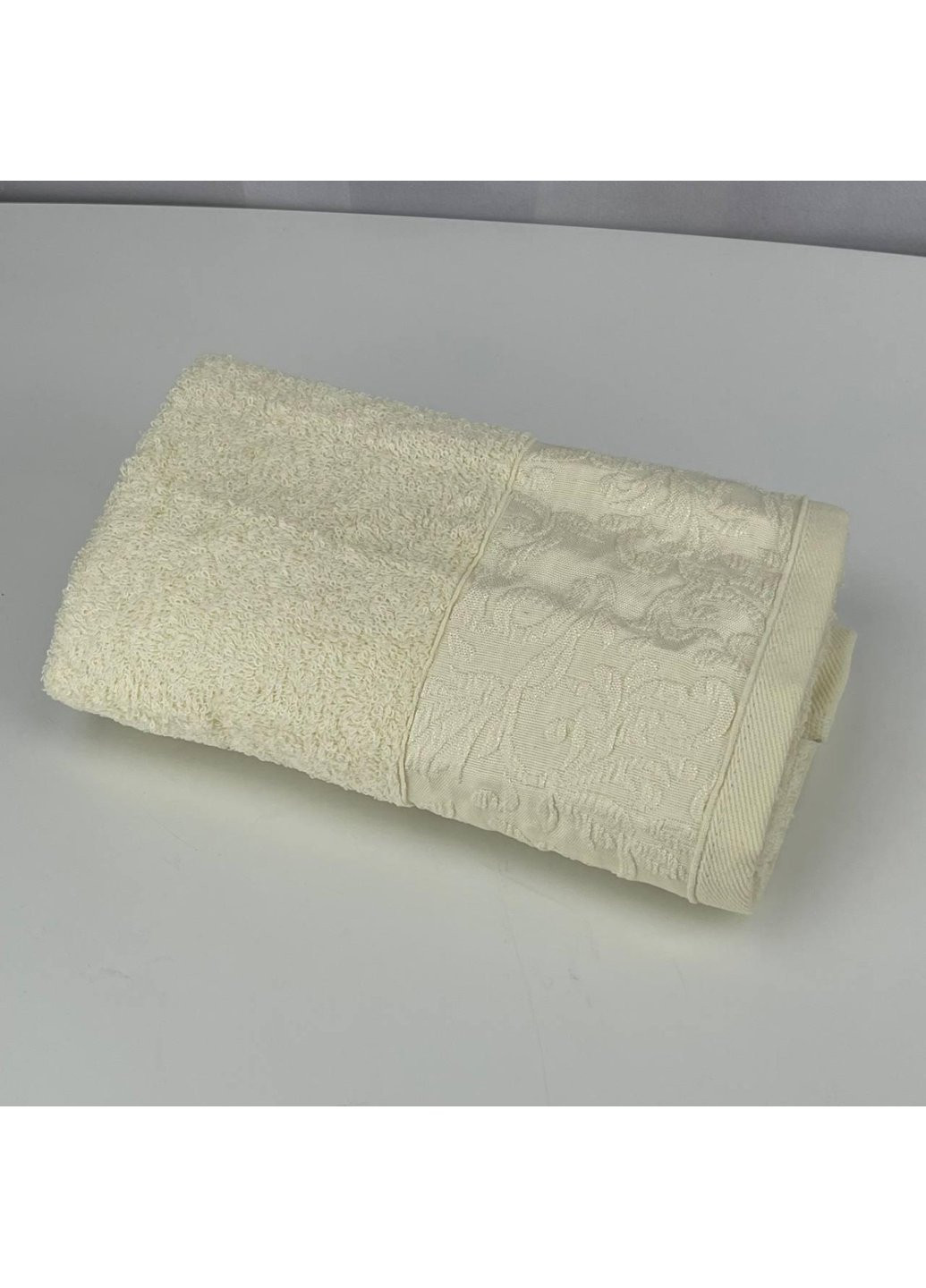 Power рушник для обличчя махровий febo vip cotton botan туреччина 6399 молочний 50х90 см комбінований виробництво - Туреччина