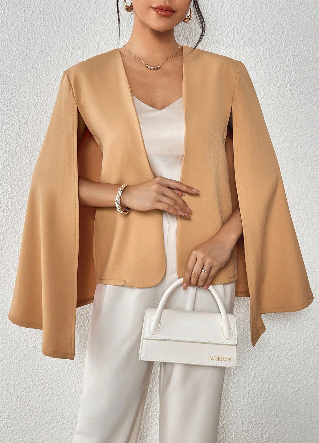 Персиковый женский жакет SHEIN однотонный - демисезонный