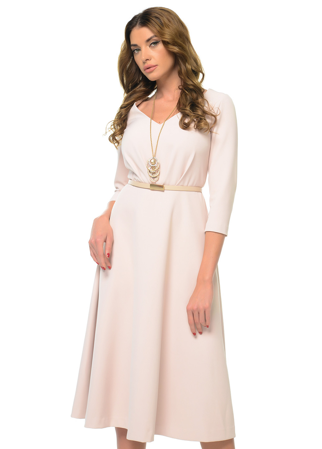 Світло-бежева кежуал сукня GENEVIE однотонна