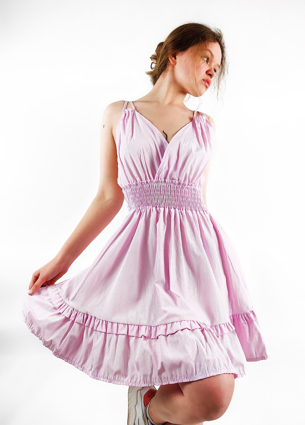 Фіолетова кежуал сукня кльош Boohoo в смужку
