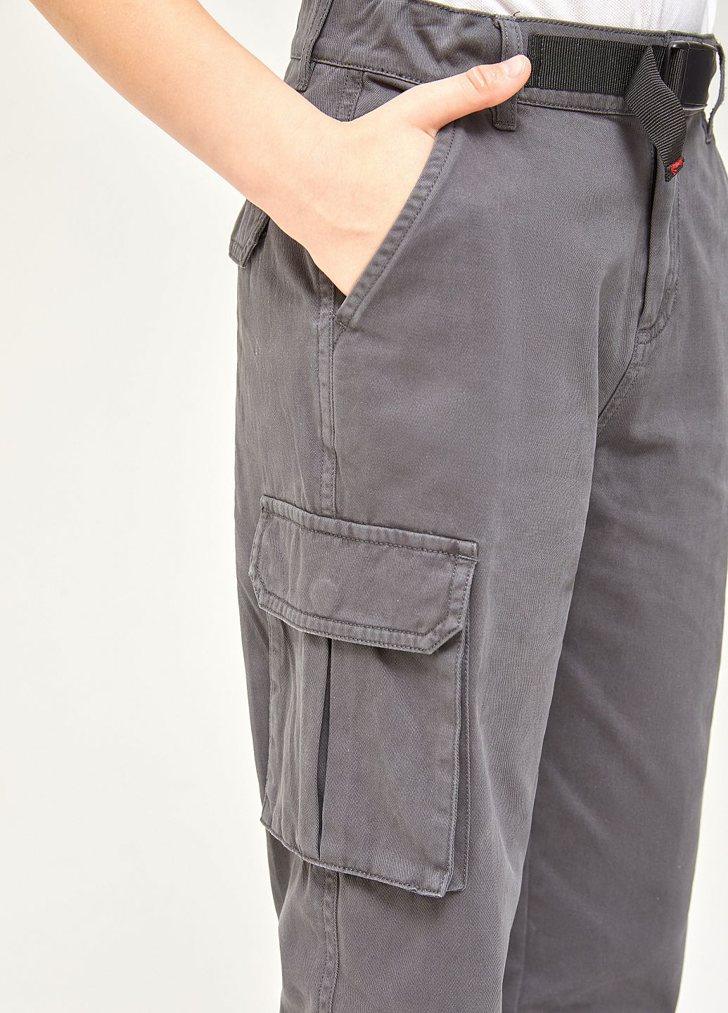 Темно-серые кэжуал демисезонные брюки карго SELA