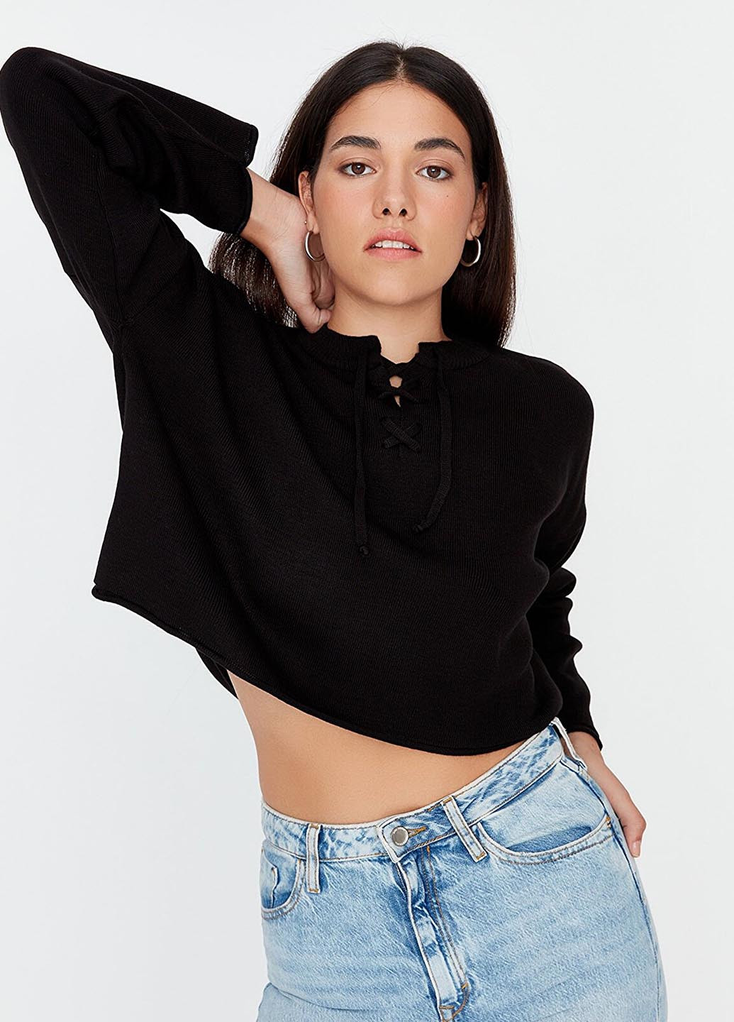 Черный демисезонный свитер Trendyol