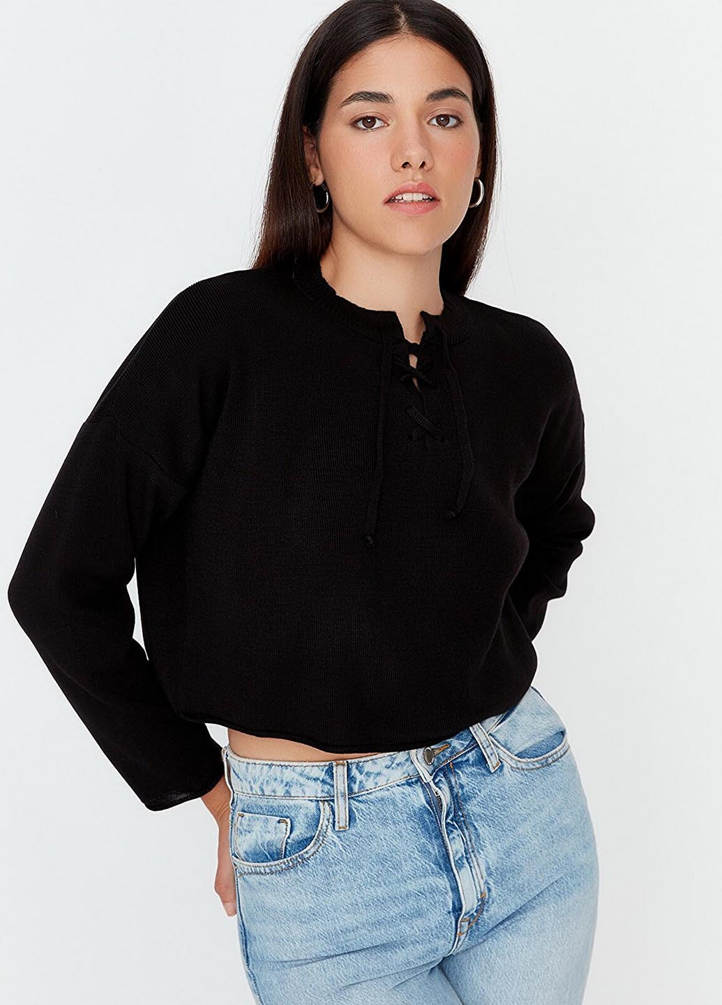 Черный демисезонный свитер Trendyol