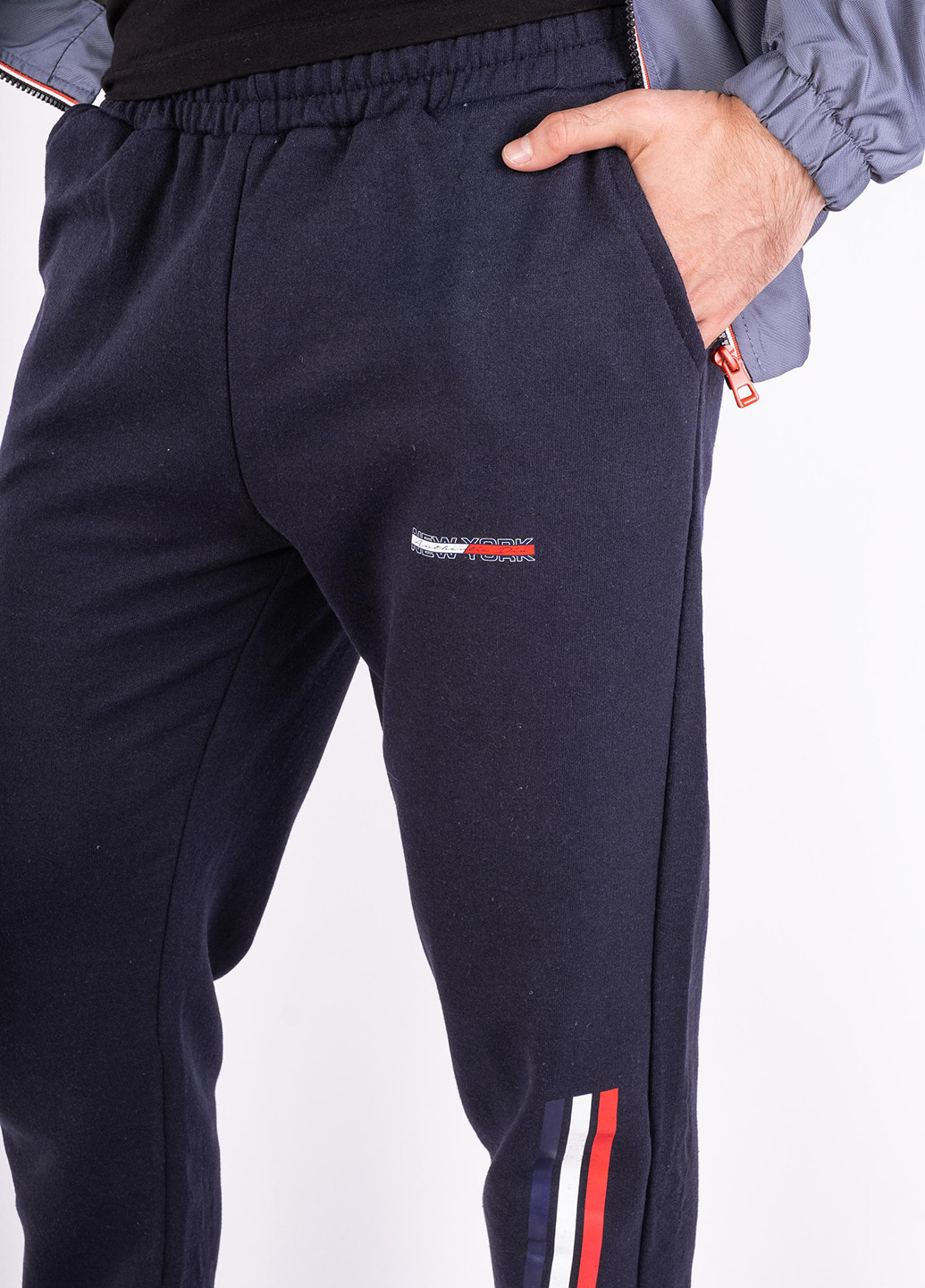 Темно-синие спортивные демисезонные джоггеры брюки Time of Style