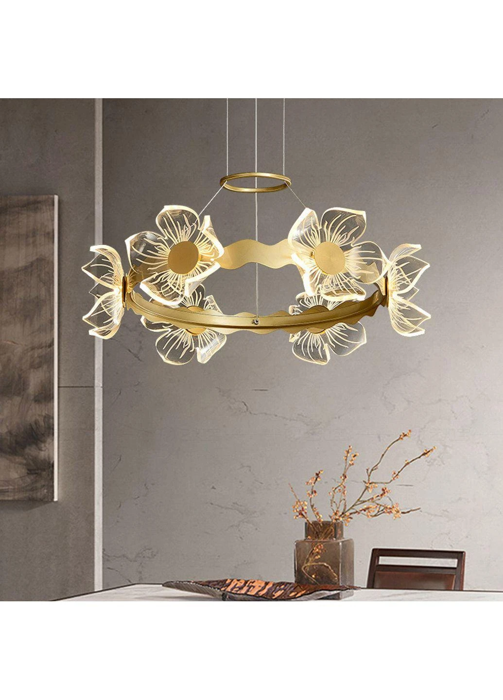 Люстра стельова LED D5021S/580-k Золото 25х58х58 див. Sunnysky (253122451)