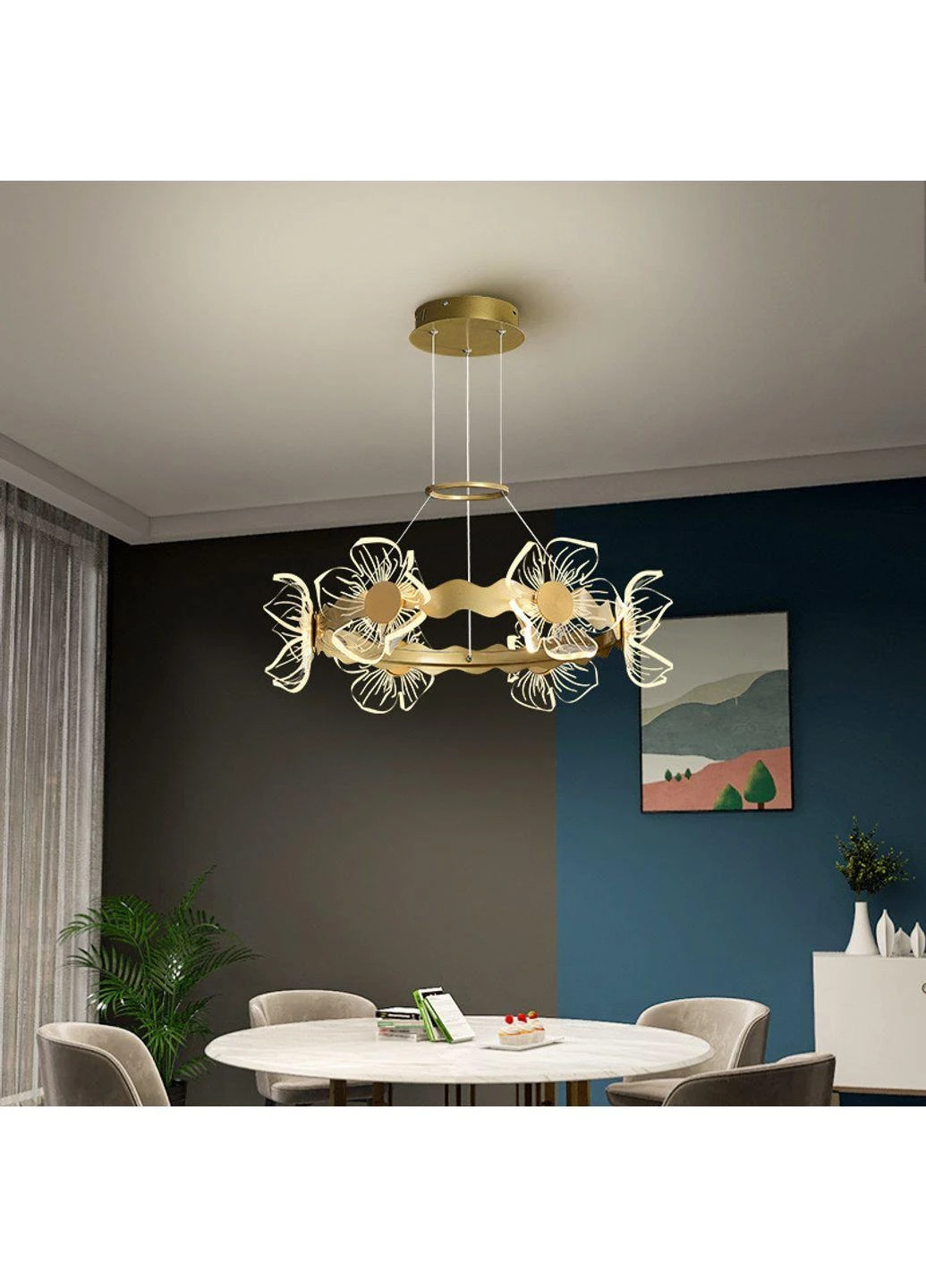 Люстра стельова LED D5021S/580-k Золото 25х58х58 див. Sunnysky (253122451)