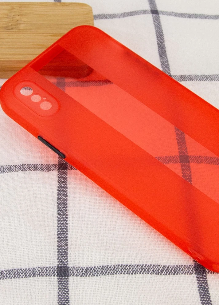 Чехол TPU Glossy Line Full Camera для Apple iPhone X / XS (5.8') Красный (is_00000044028_2) Epik (229728125)