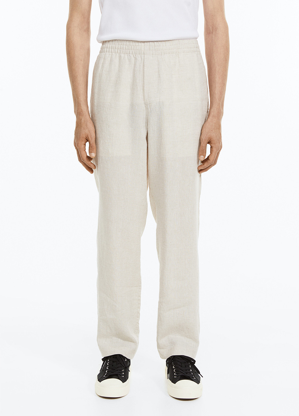 Молочные кэжуал демисезонные прямые брюки H&M