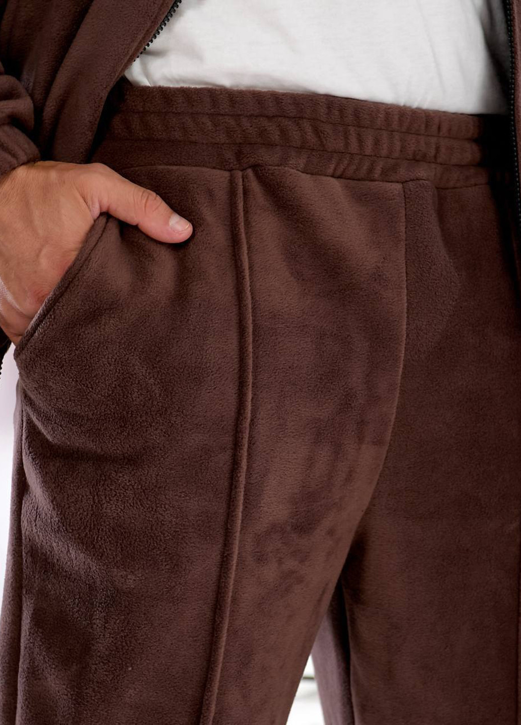 Коричневый демисезонный костюм (толстовка, брюки) брючный No Brand