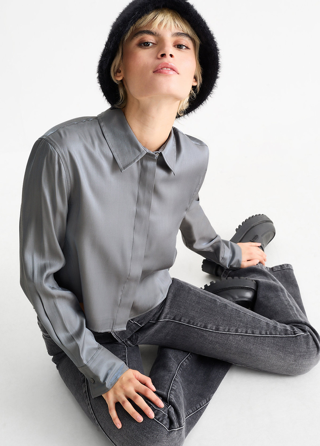 Серая блуза C&A