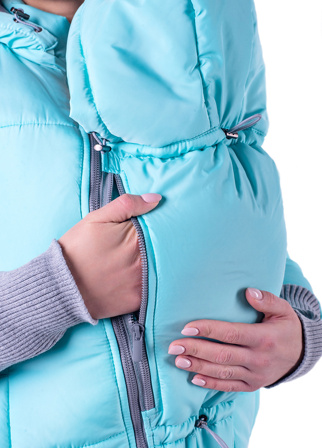 Блакитна демісезонна куртка 3в1 для вагітних Lullababe