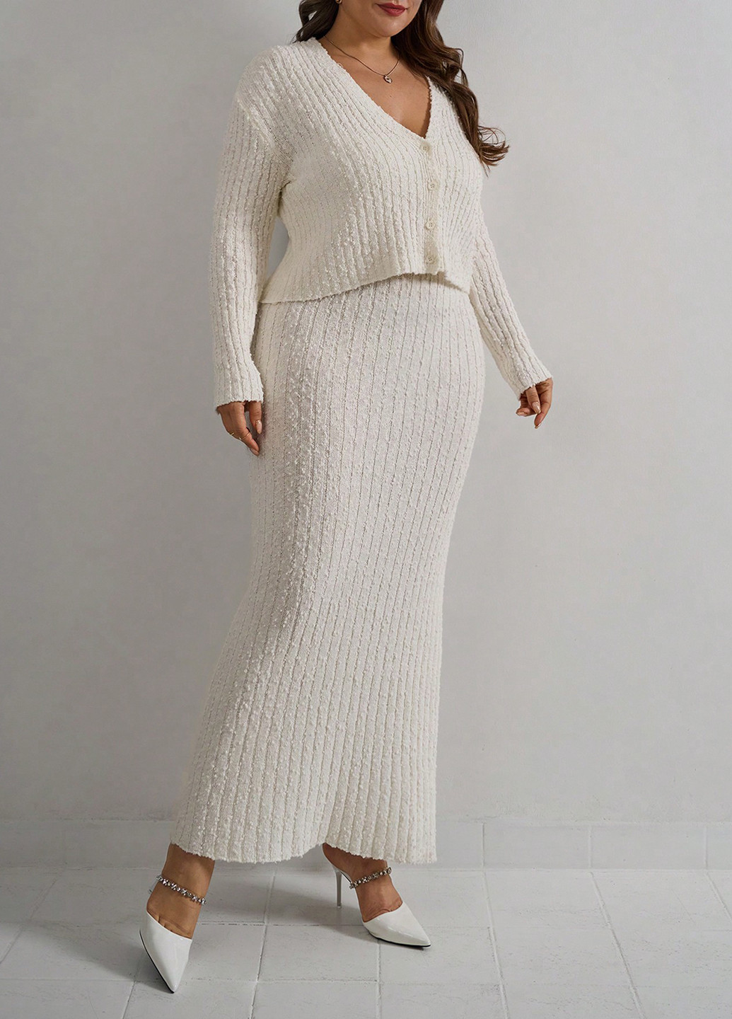 Костюм (топ, кардиган, спідниця) SHEIN (366090872)