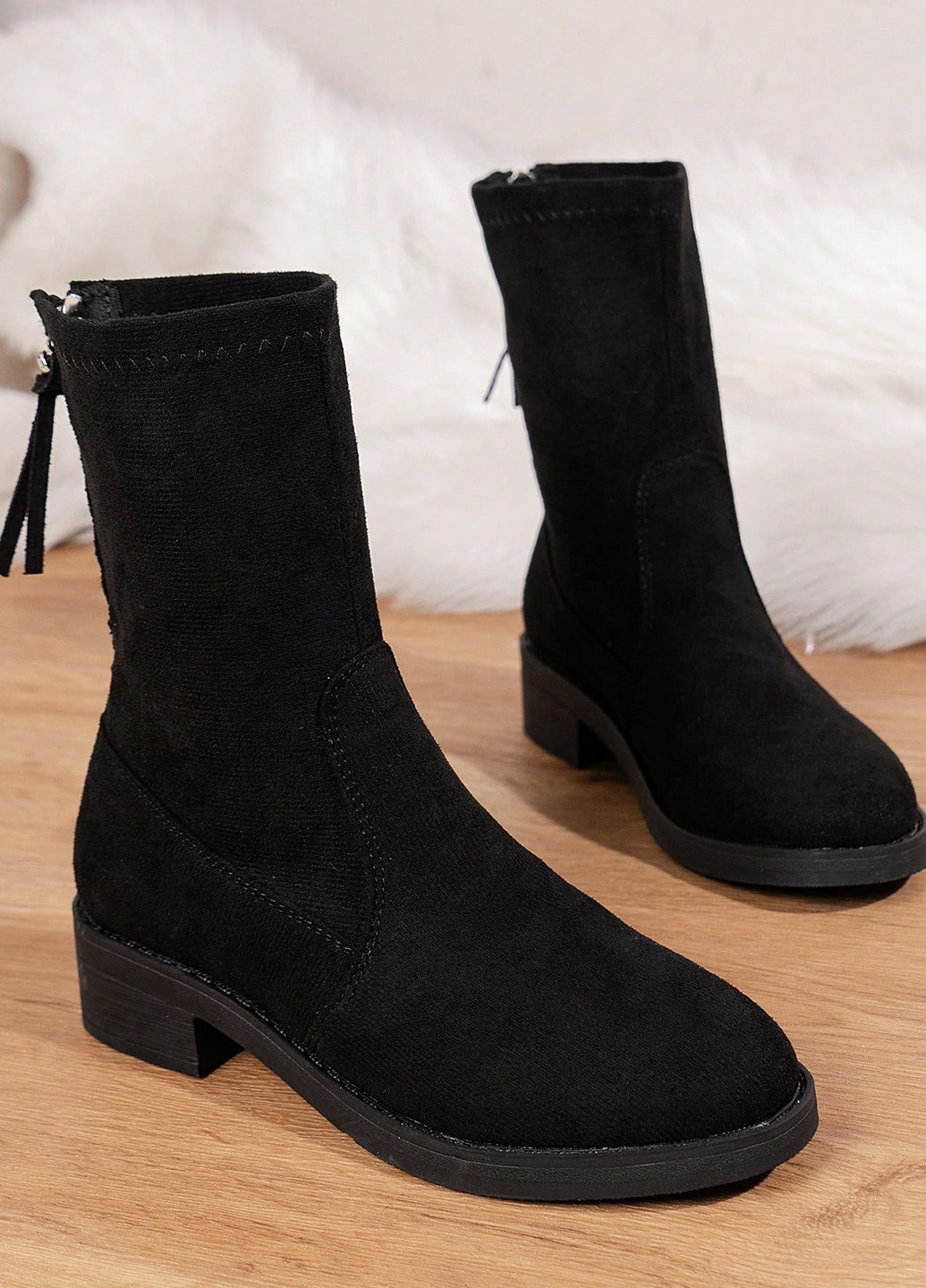 Черные осенние полусапоги SHEIN