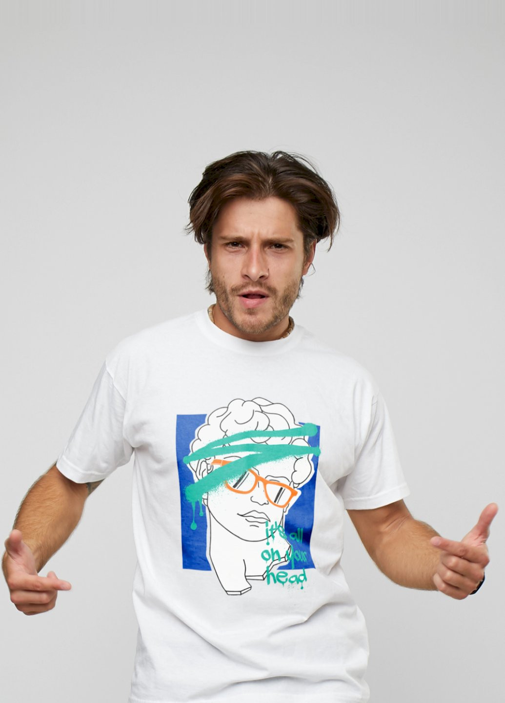 Белая футболка мужская YAPPI