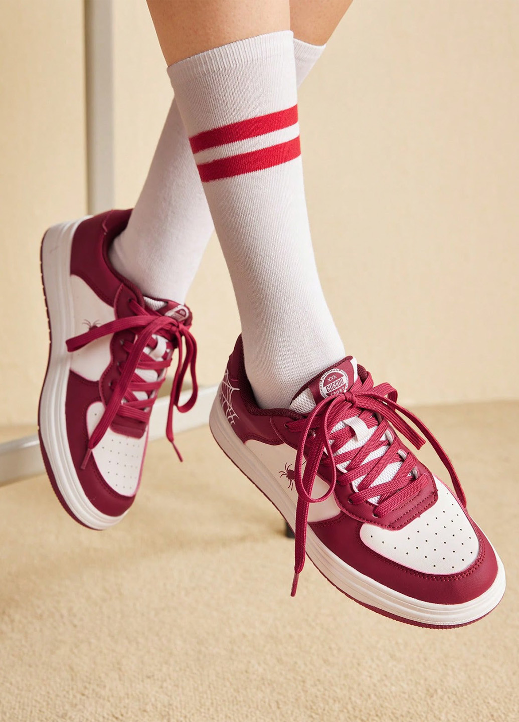 Кроссовки SHEIN красные демисезоны (325115554)