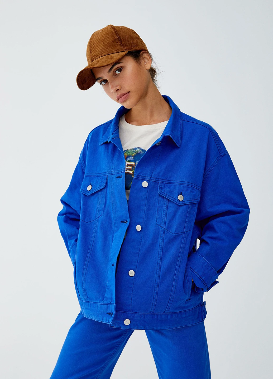Синя демісезонна куртка Pull & Bear