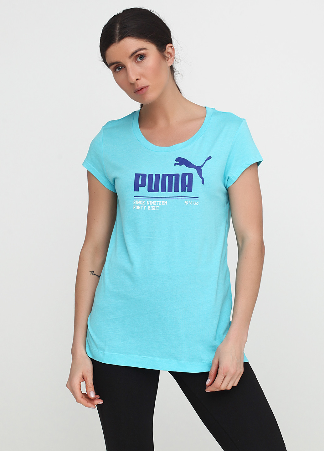 Блакитна всесезон футболка з коротким рукавом Puma