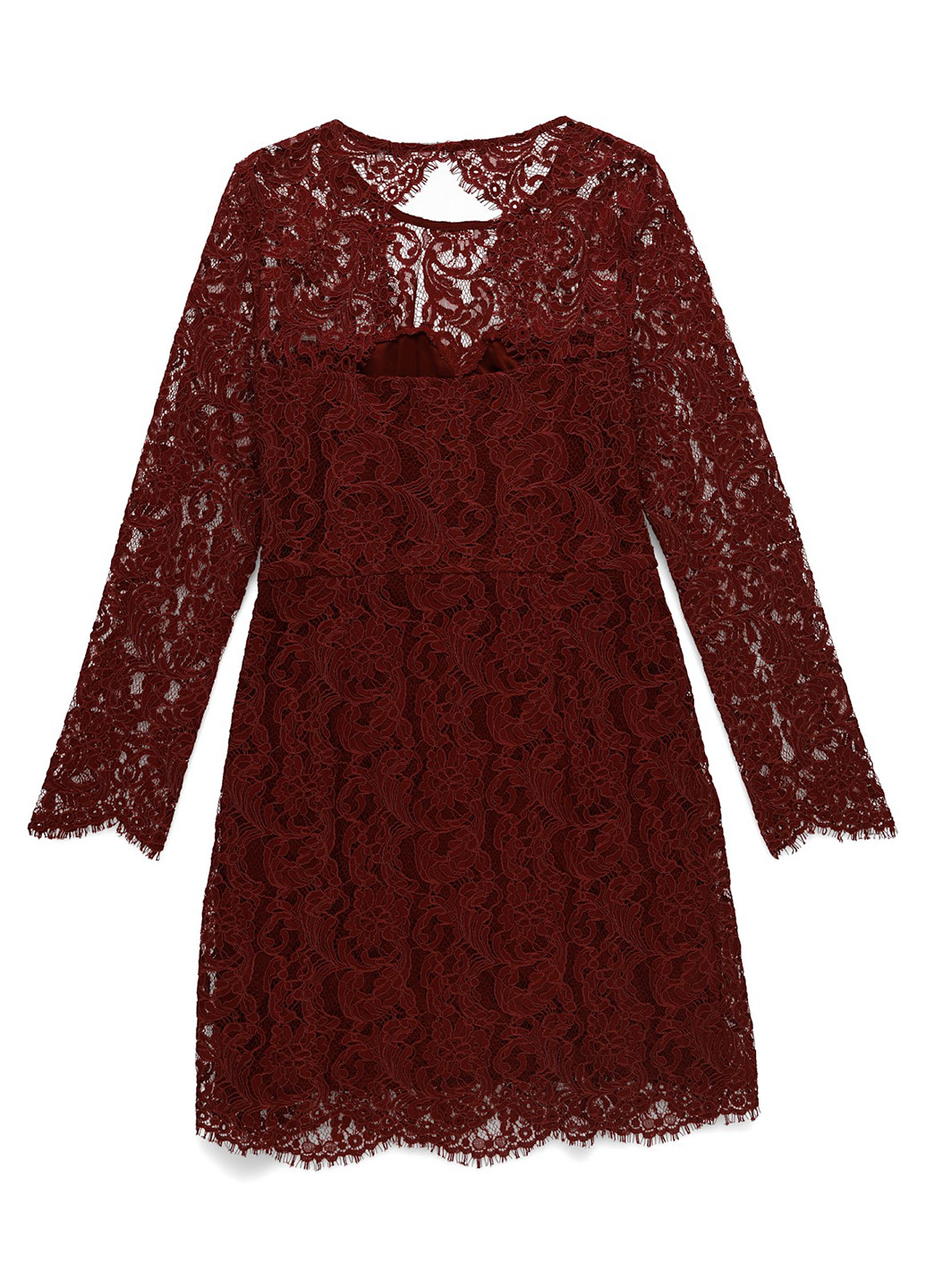 Бордовое кэжуал платье а-силуэт MINT&BERRY однотонное