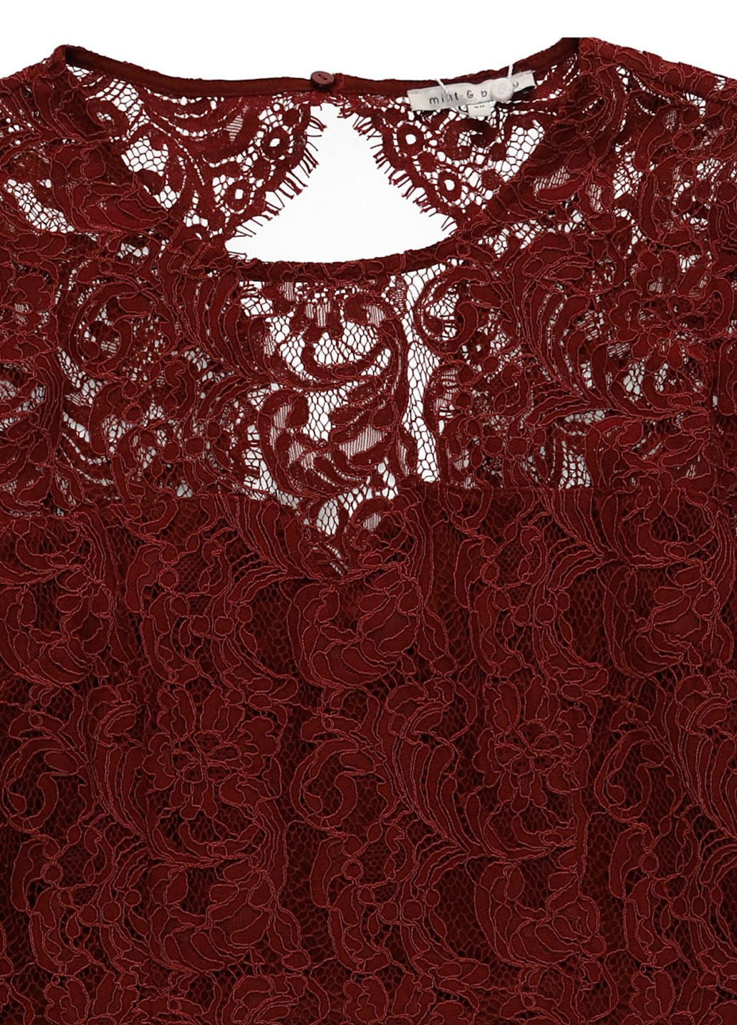 Бордовое кэжуал платье а-силуэт MINT&BERRY однотонное