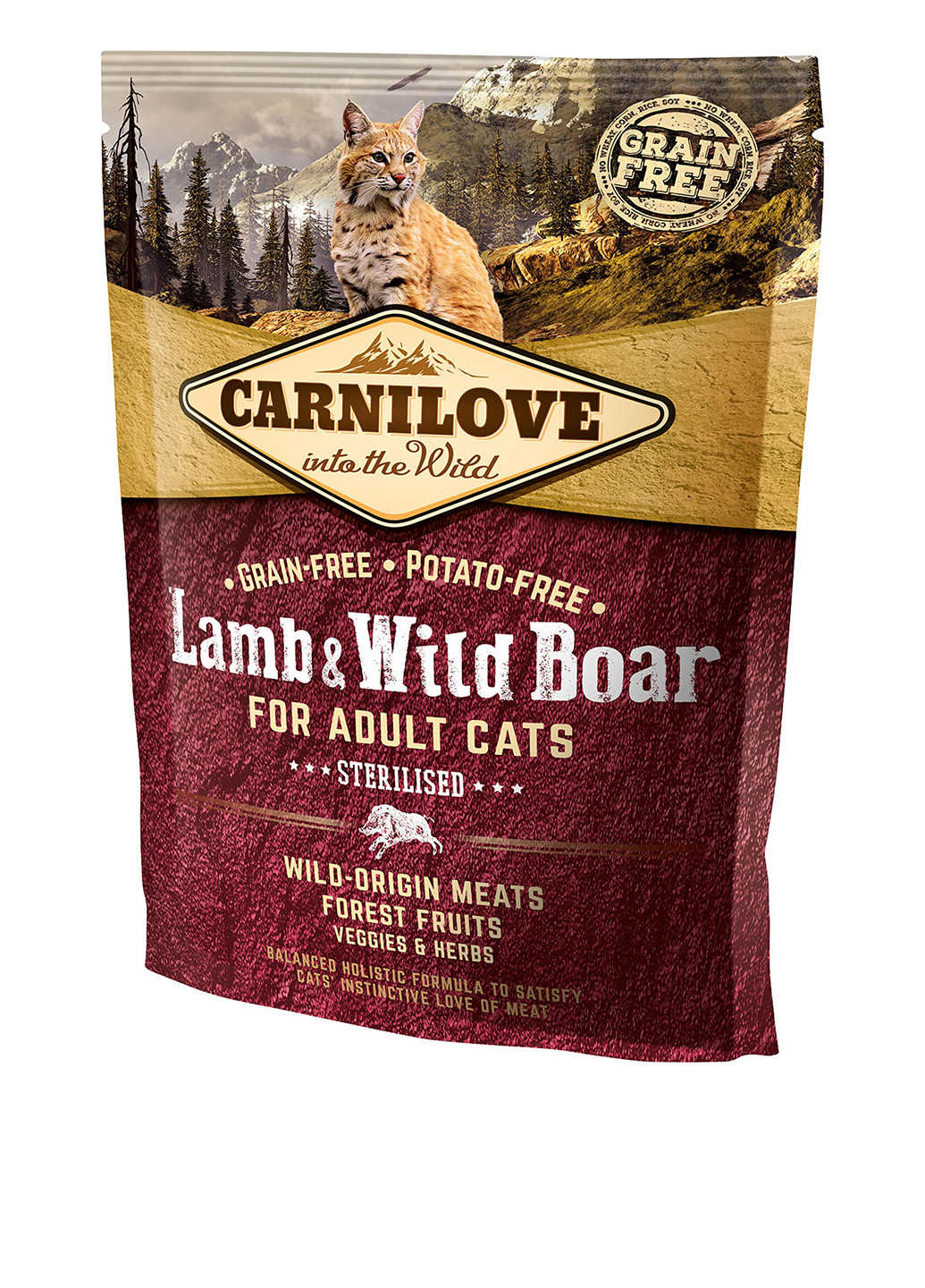 Сухой корм Carnilove Cat Lamb & Wild Boar - Sterilised (для стерилизованных), 0,4 кг Brit (18058928)