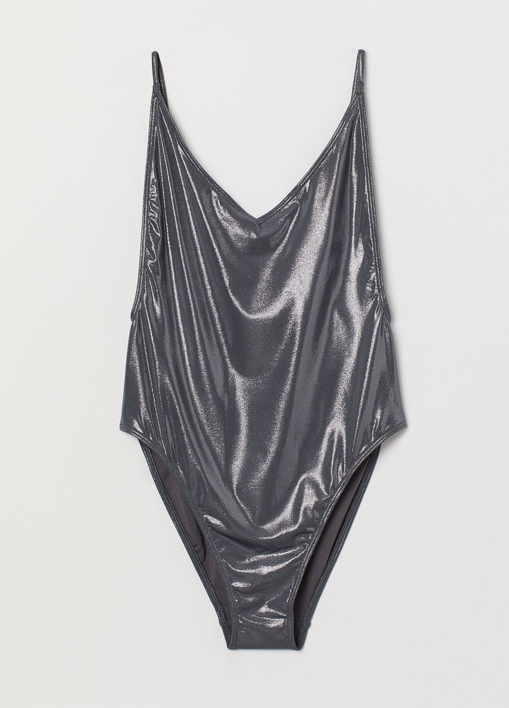 Сірий літній купальник відрядний high leg H&M