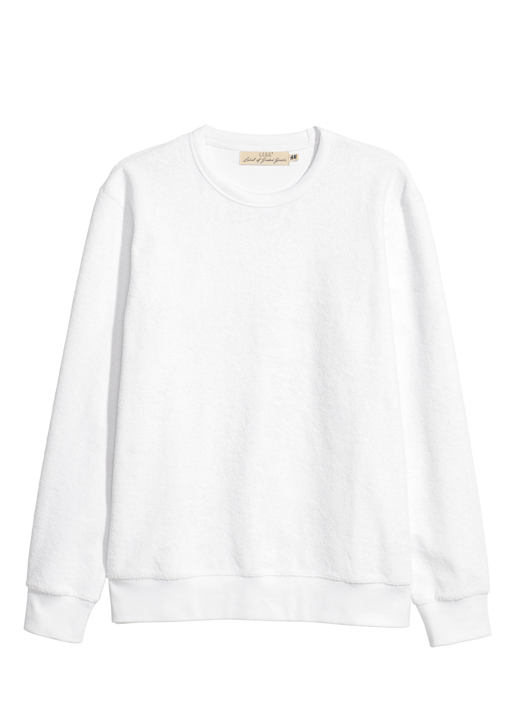 Білий світшот H&M однотонний без декору (192660011)