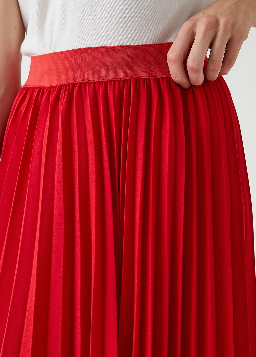 Красная кэжуал однотонная юбка KOTON плиссе