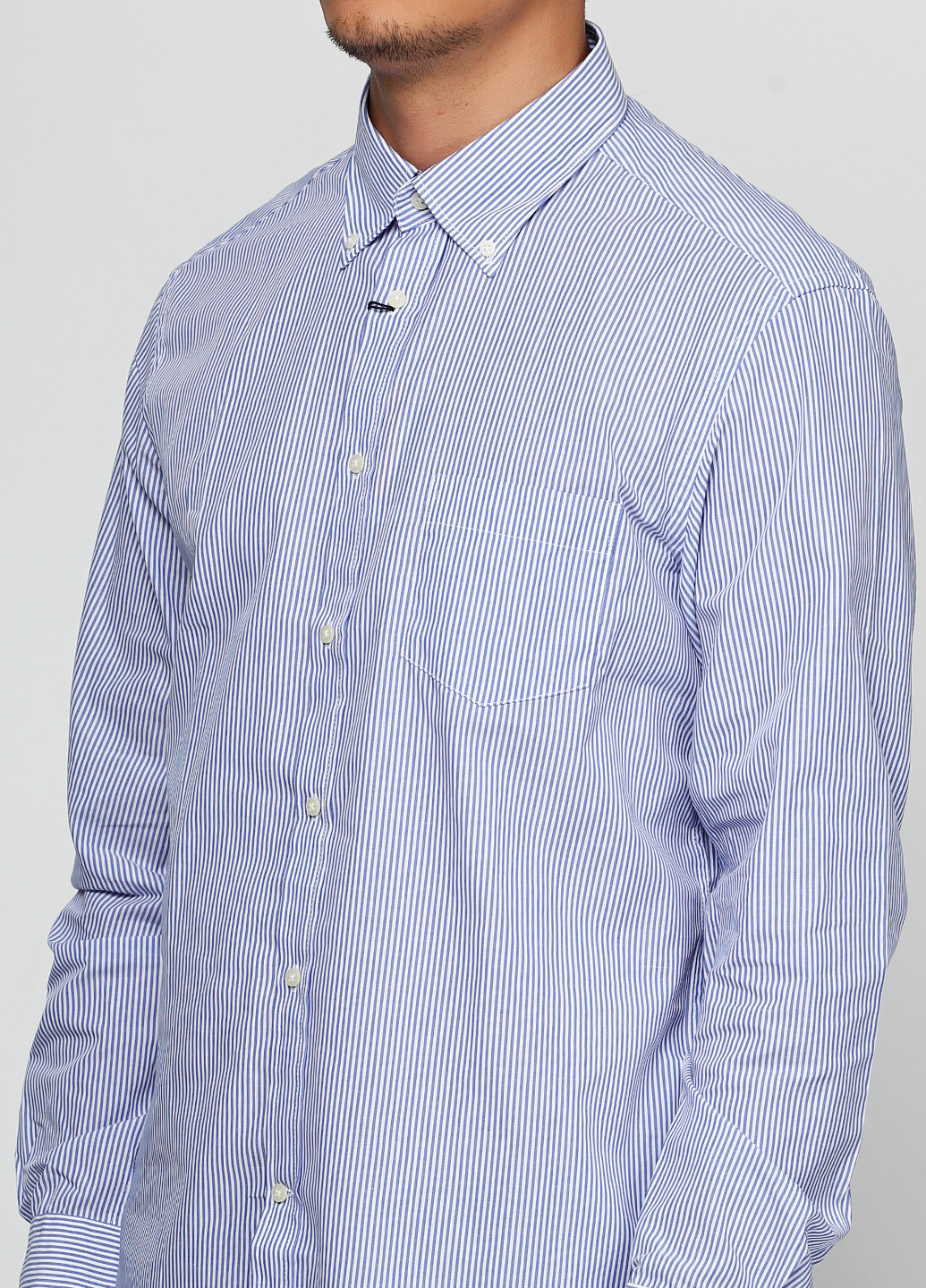Синяя кэжуал рубашка в полоску OVS с длинным рукавом