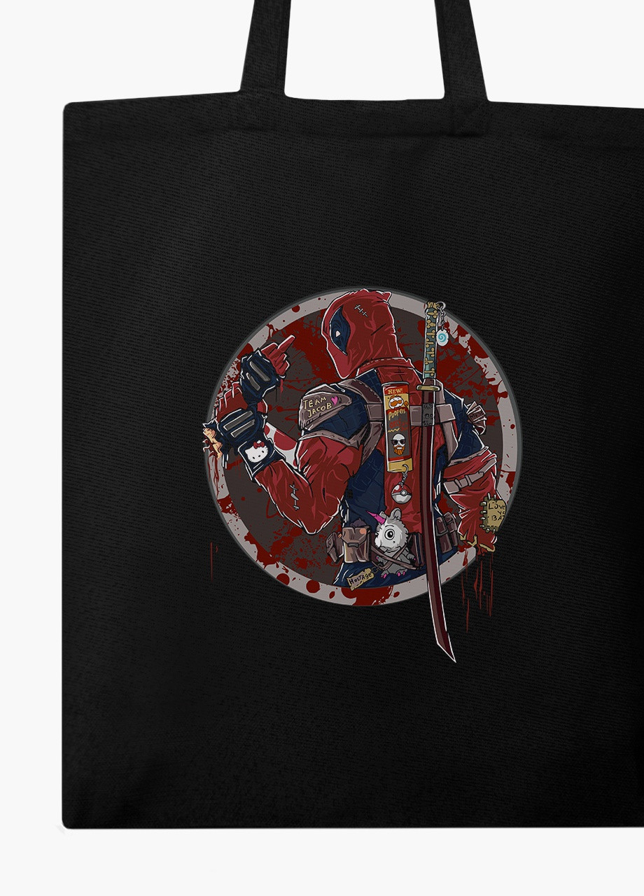 Еко сумка шоппер чорна Дедпул (Deadpool) (9227-1993-BK) MobiPrint (236391141)