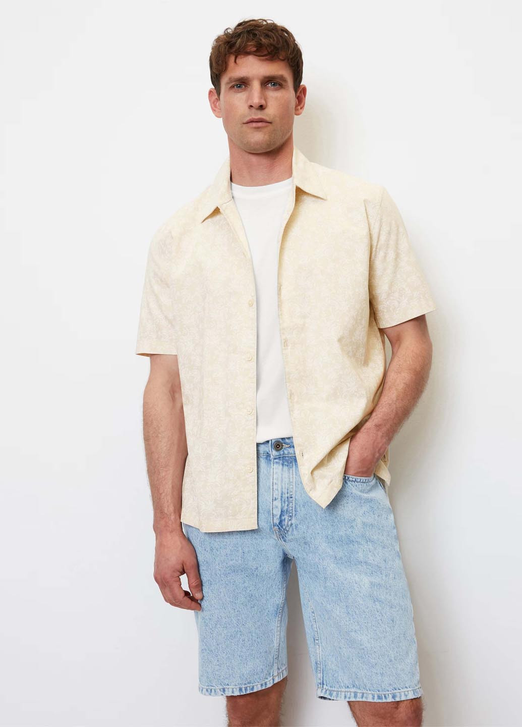 Кремовая кэжуал рубашка с цветами Marc O'Polo