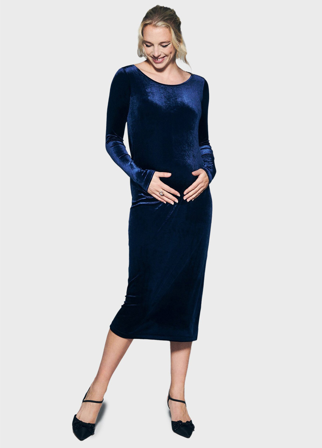 Синя коктейльна сукня для вагітних футляр Reserved однотонна