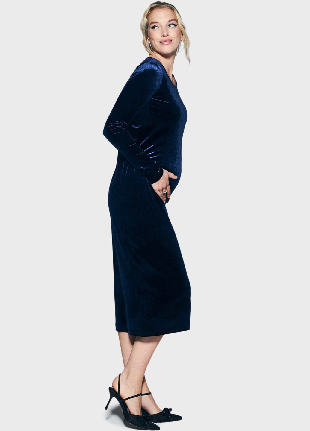 Синя коктейльна сукня для вагітних футляр Reserved однотонна