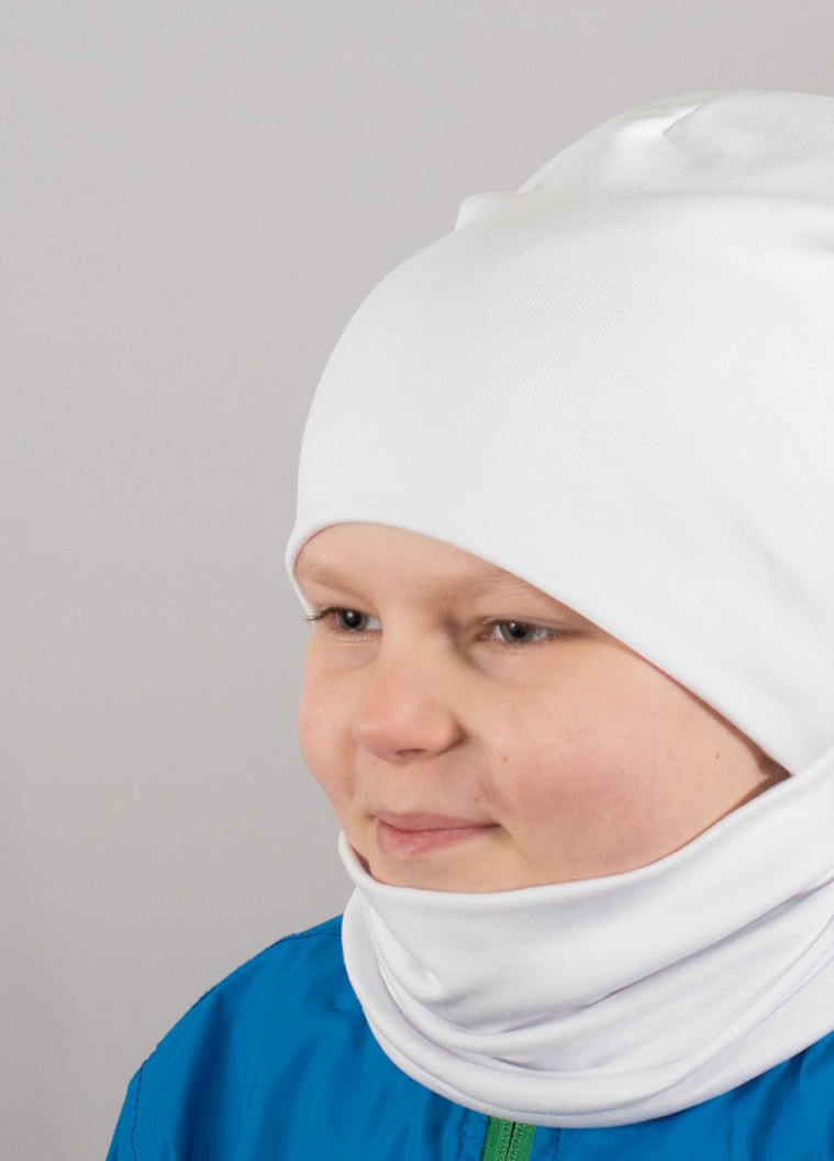 Детская шапка с хомутом КАНТА размер 48-52 белый (OC-572) Канта (222439522)