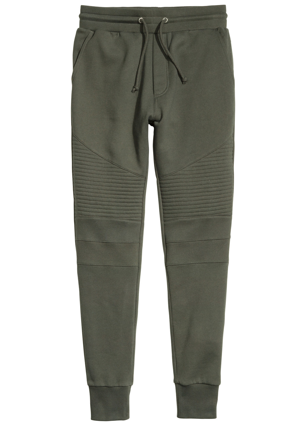 Оливково-зеленые спортивные демисезонные зауженные брюки H&M