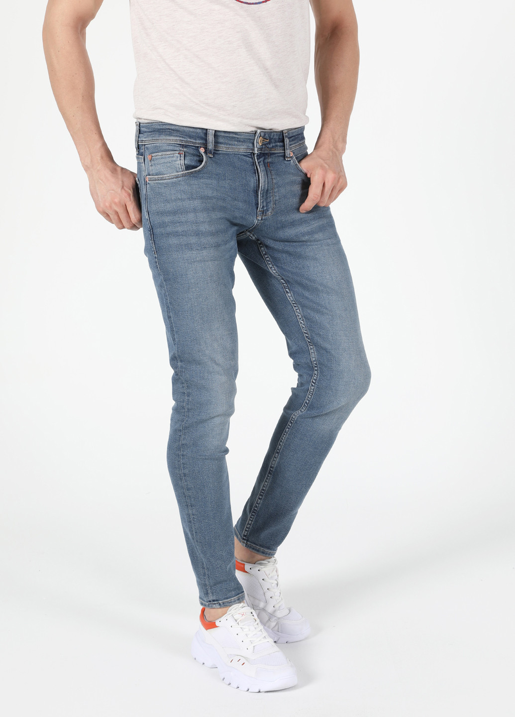 Серо-синие демисезонные скинни джинсы 041 DANNY Colin's
