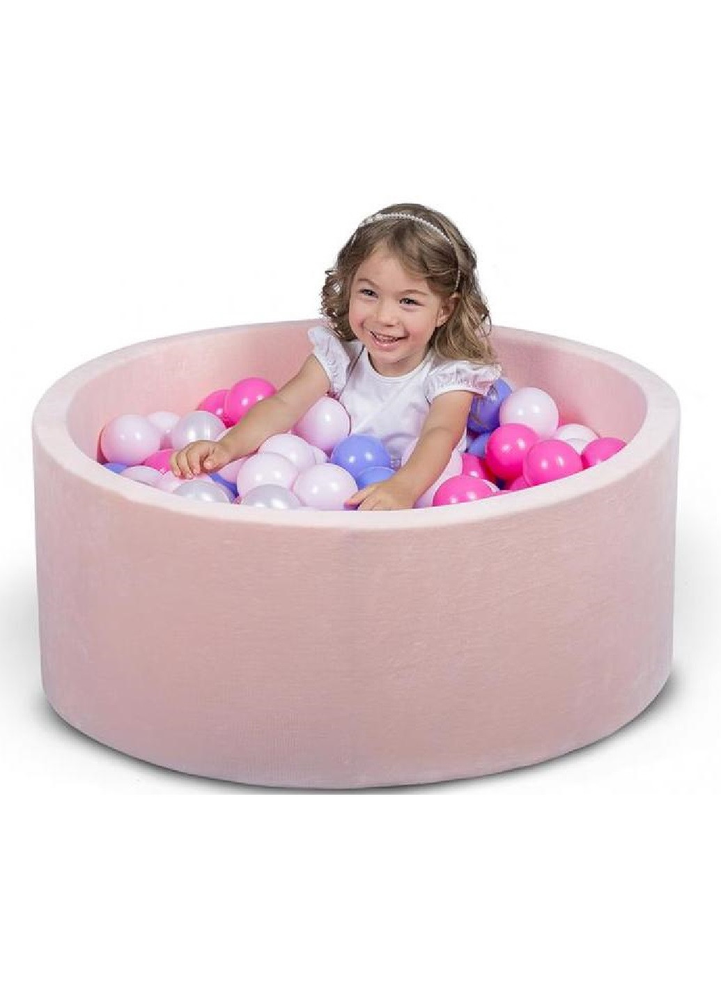 Детский сухой бассейн для дома улицы для детей с шариками D100 см (2457135-Т) Нежно-розовый Francesco Marconi (251208268)