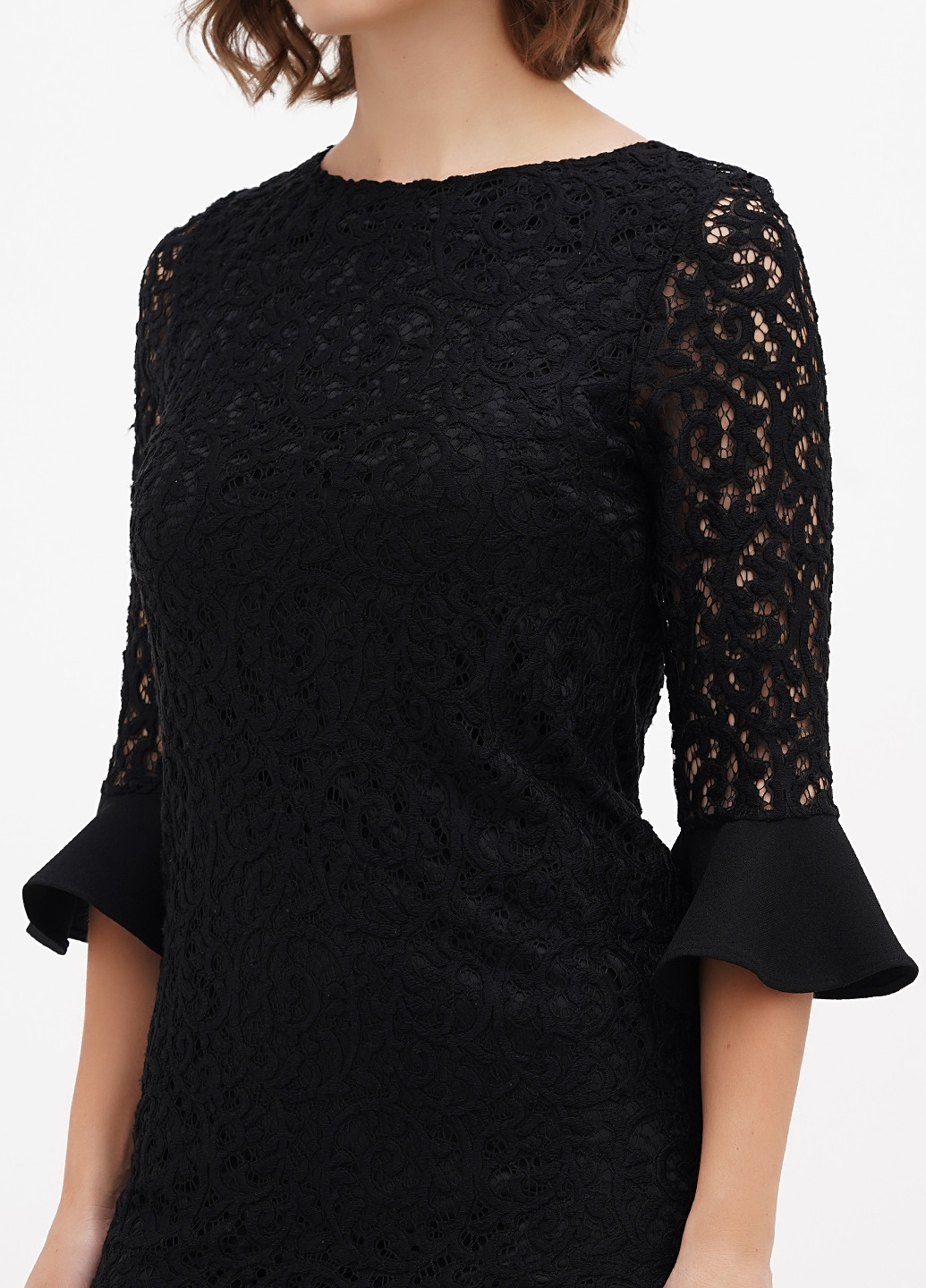 Черное кэжуал платье Sassofono однотонное