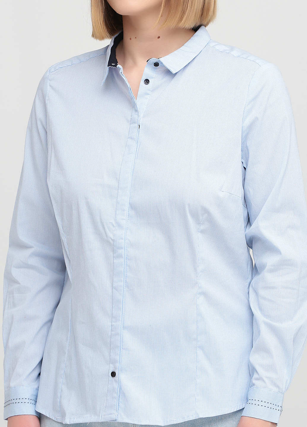Рубашка Reserved світло блакитна кежуал бавовна