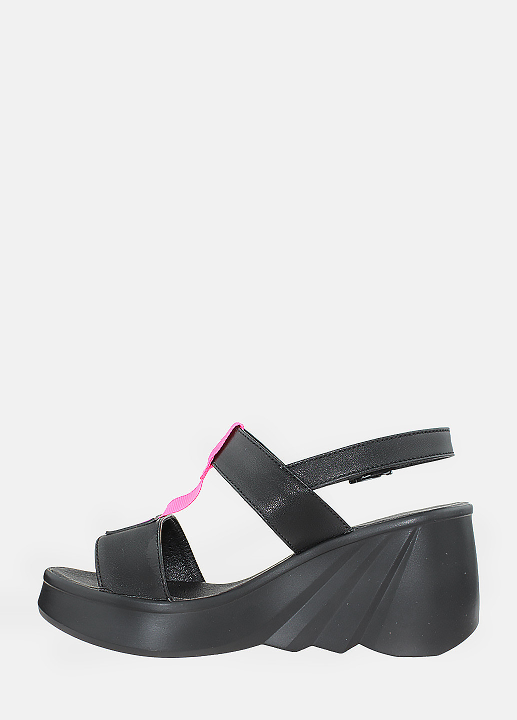 Черные босоножки re1297-1 черный-розовый El passo