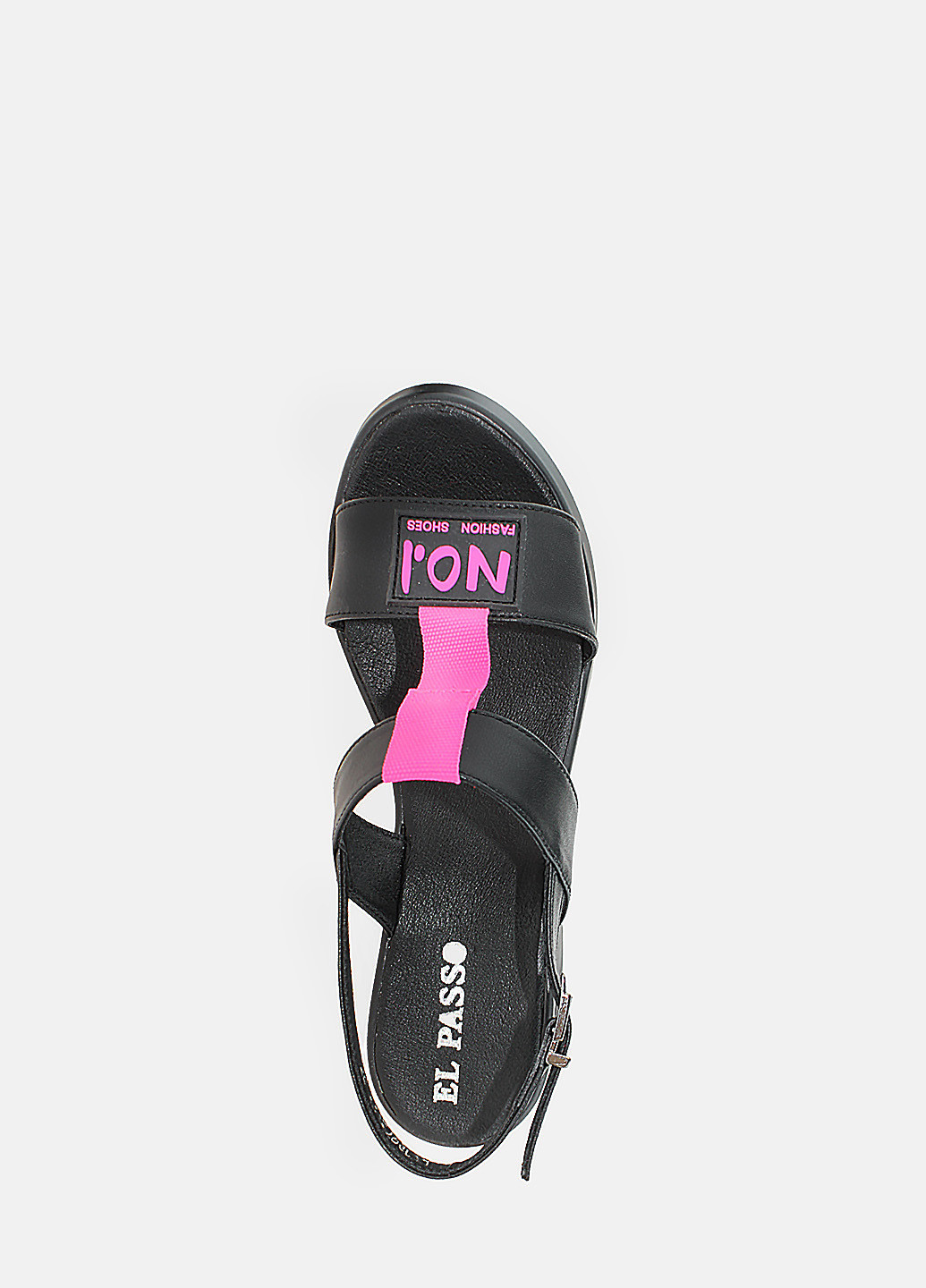 Черные босоножки re1297-1 черный-розовый El passo
