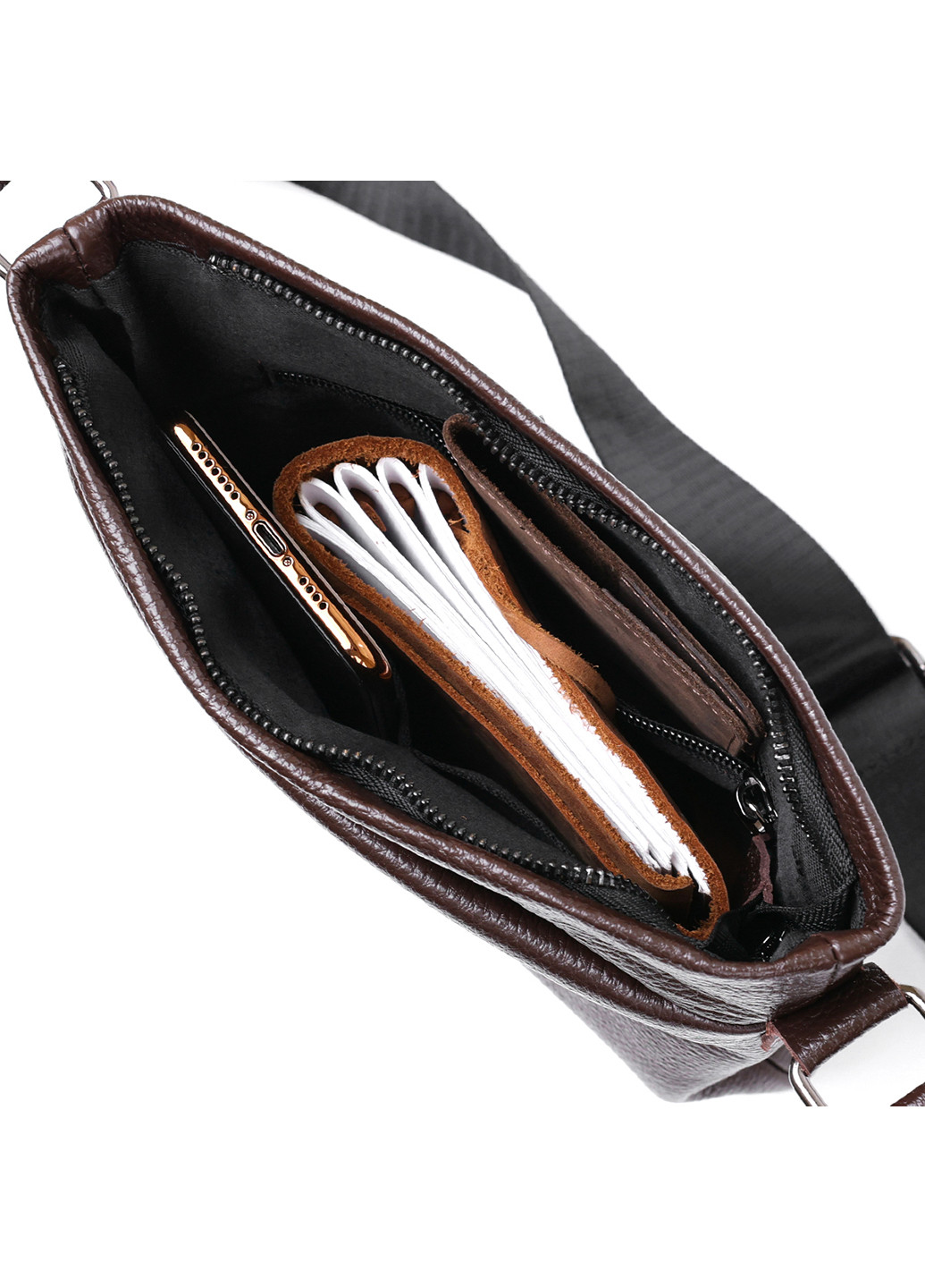 Мужская кожаная сумка через плечо 24х26 см Shvigel (253490580)