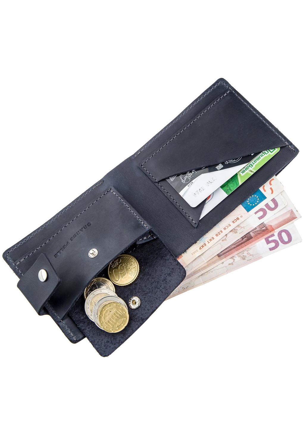 Чоловічий шкіряний гаманець 9х11х3 см Grande Pelle (252128600)