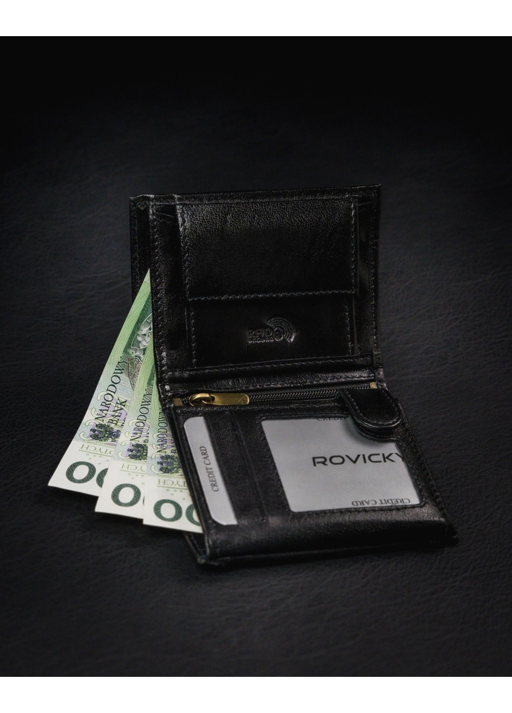 Кошелек мужской кожаный 1520-03-BOR Rovicky (254314527)