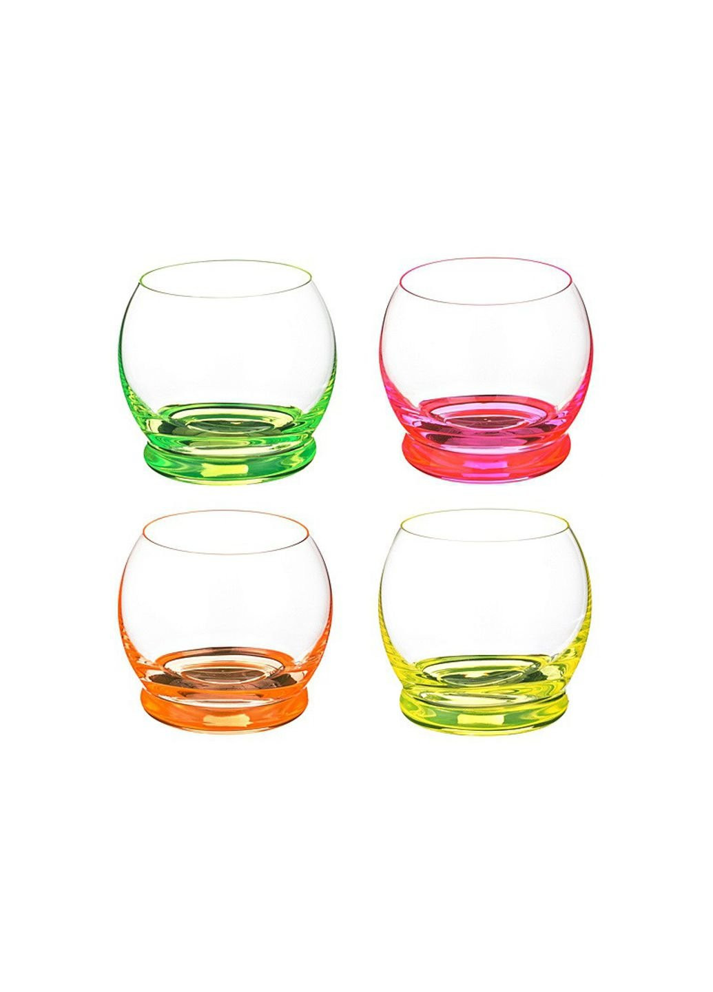 Набір склянок для соку Crazy Neon 4 по 390 мл 25250 D4904 390 Bohemia (253613937)