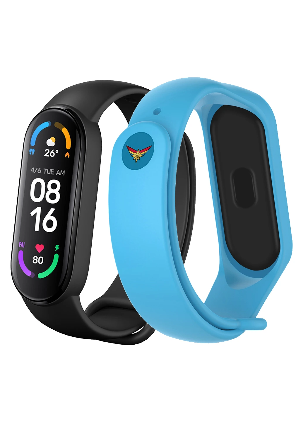 Комплект Mi Smart Band 6 Black + ремешок ARS Superhero Captain Marvel Blue Xiaomi (228062182)