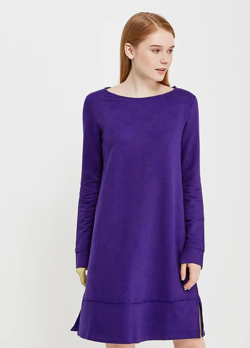 Фиолетовое кэжуал платье а-силуэт United Colors of Benetton однотонное