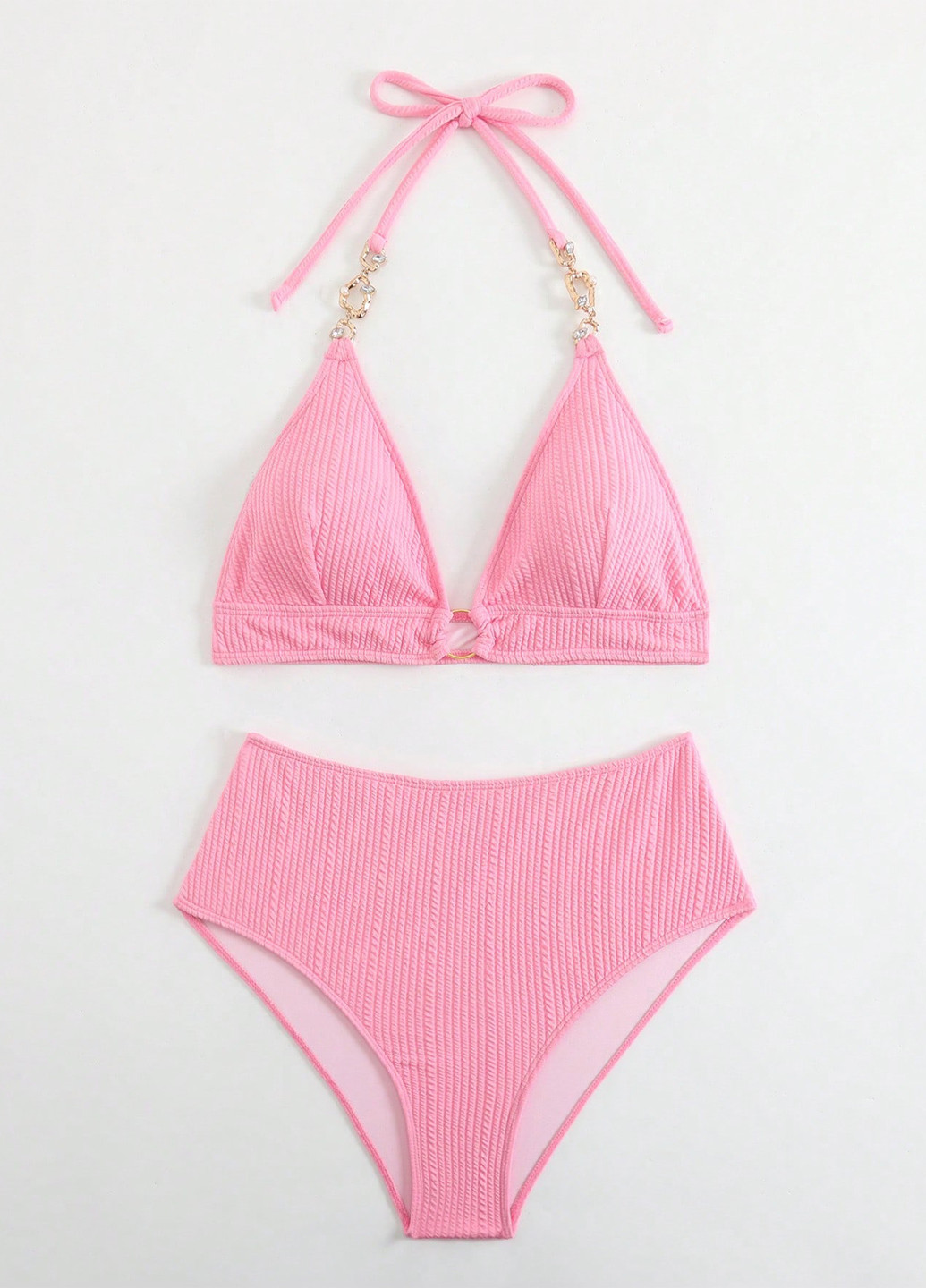 Рожевий літній купальник роздільний SHEIN