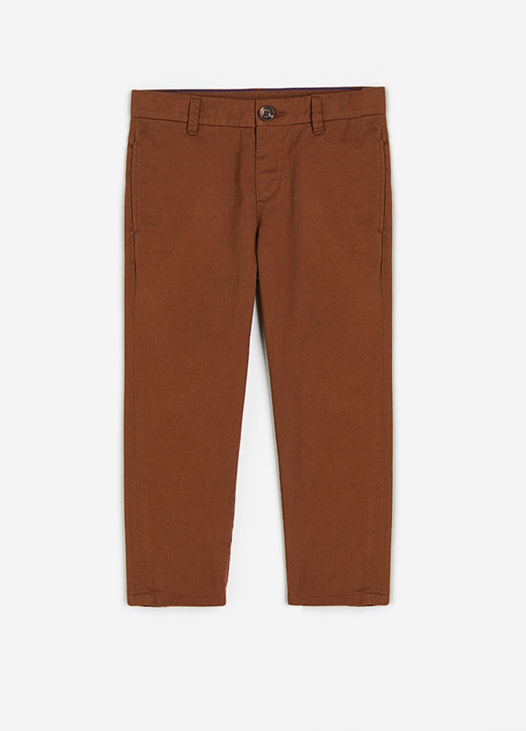 Коричневые кэжуал демисезонные брюки прямые H&M